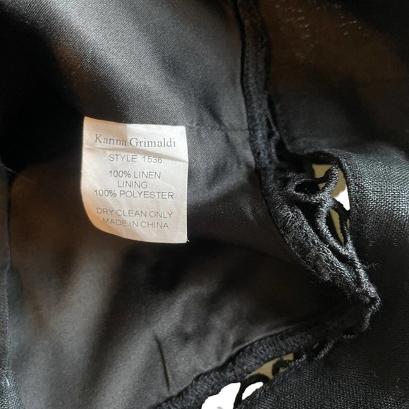 Karina Grimaldi Women's Top Black Sleeveless Size Medium 100% Linen NEW - Picture 8 of 8
